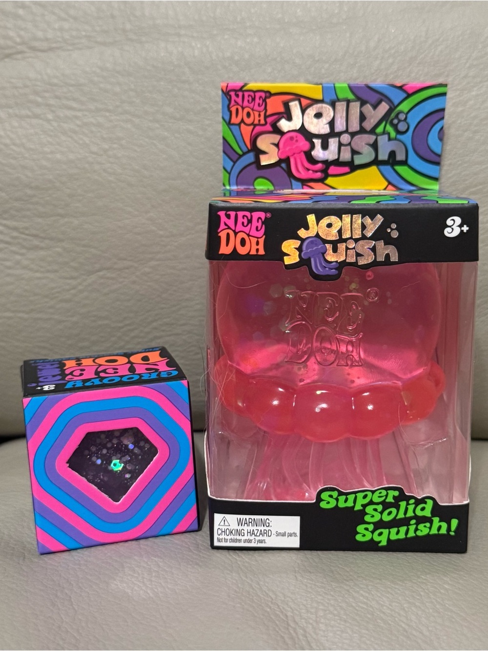 NEW NeeDoh Jelly Squish Jelly Fish Squishy PINK + Purple Teenie Groovy Jewel
